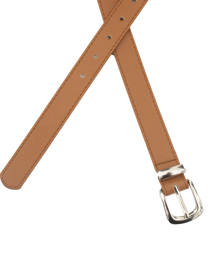 Enzo Jeans Womens Faux Leather Belt - Tan