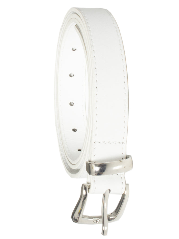 Enzo Jeans Womens Faux Leather Belt - White