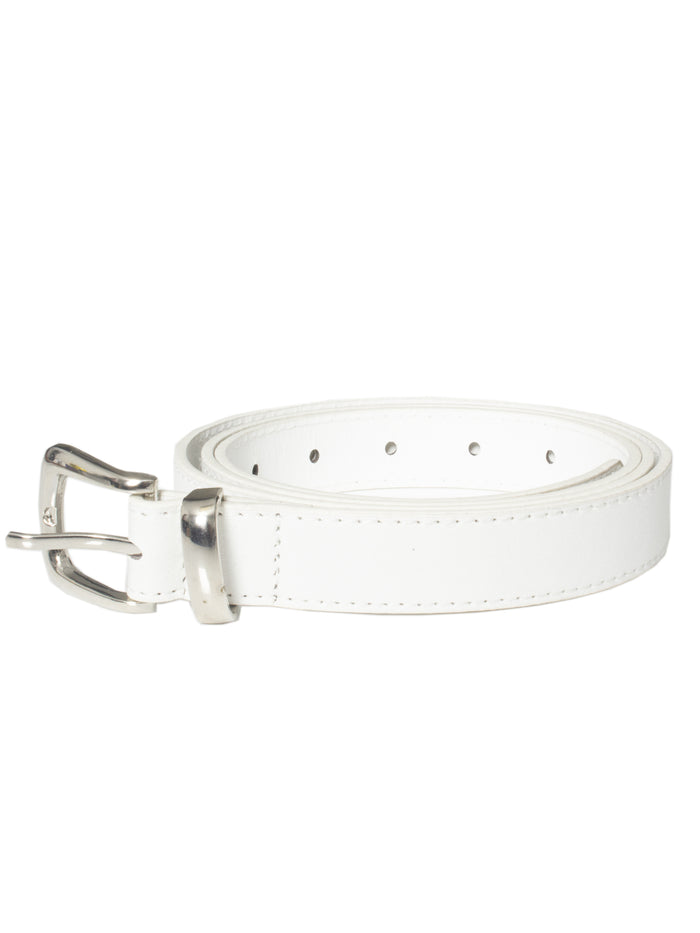 enzo jeans Womens Faux Leather Belt - White