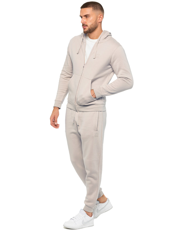 enzo jeans Zip Up Hoodie and Joggers Set - Clay