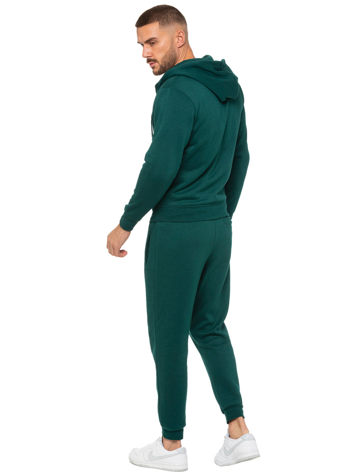 Enzo Jeans Zip Up Hoodie And Joggers Set - Green