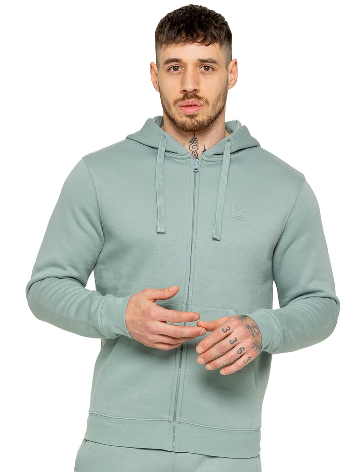 Enzo Jeans Zip Up Hoodie And Joggers Set - Sage