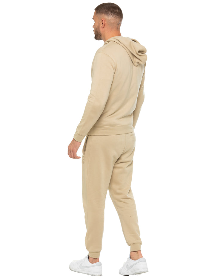 Enzo Jeans Zip Up Hoodie And Joggers Set - Stone