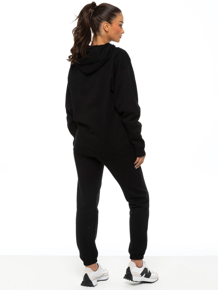 Enzo Jeans Essential Oversized Hoodie And Jogger Set - Black