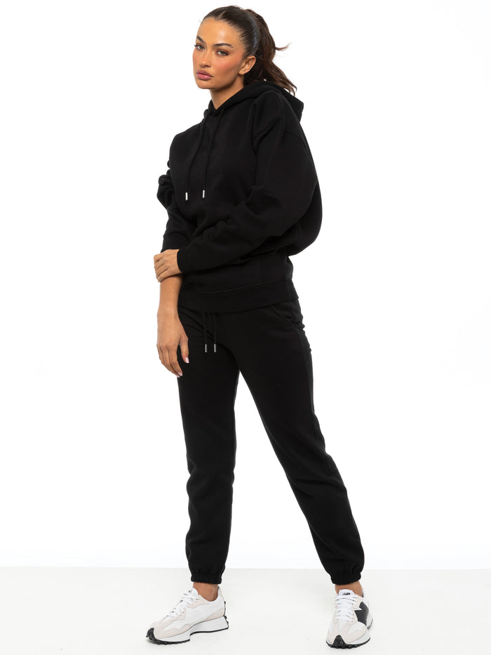 Enzo Jeans Essential Oversized Hoodie And Jogger Set - Black