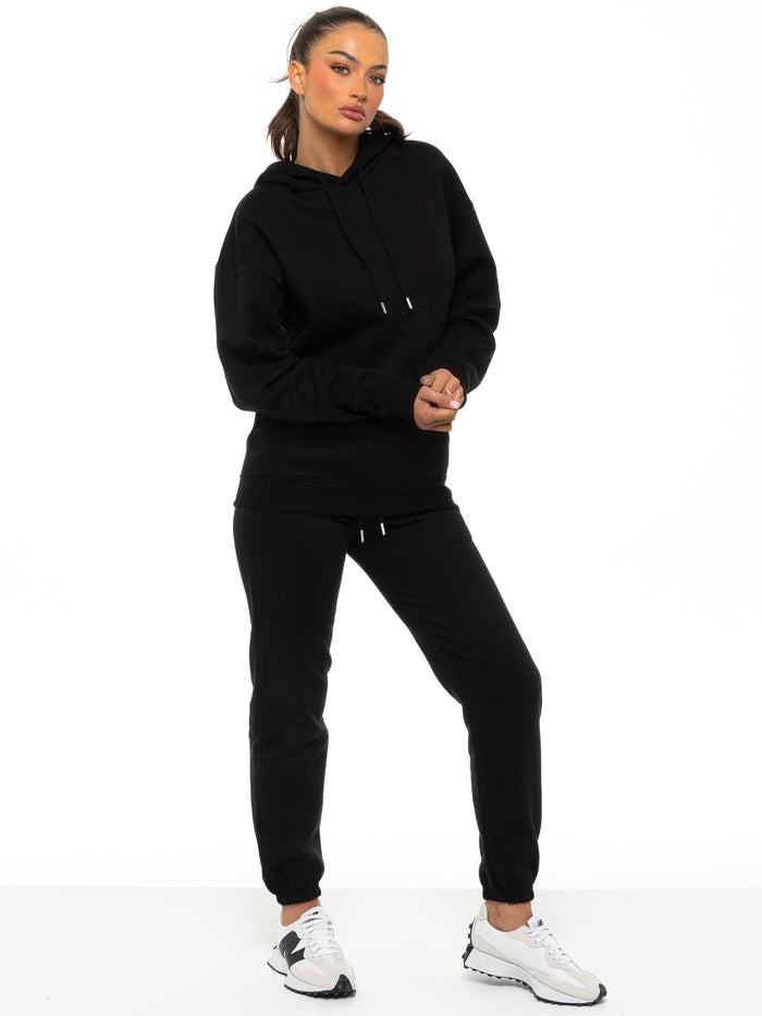 enzo jeans Essential Oversized Hoodie and Jogger Set - Black