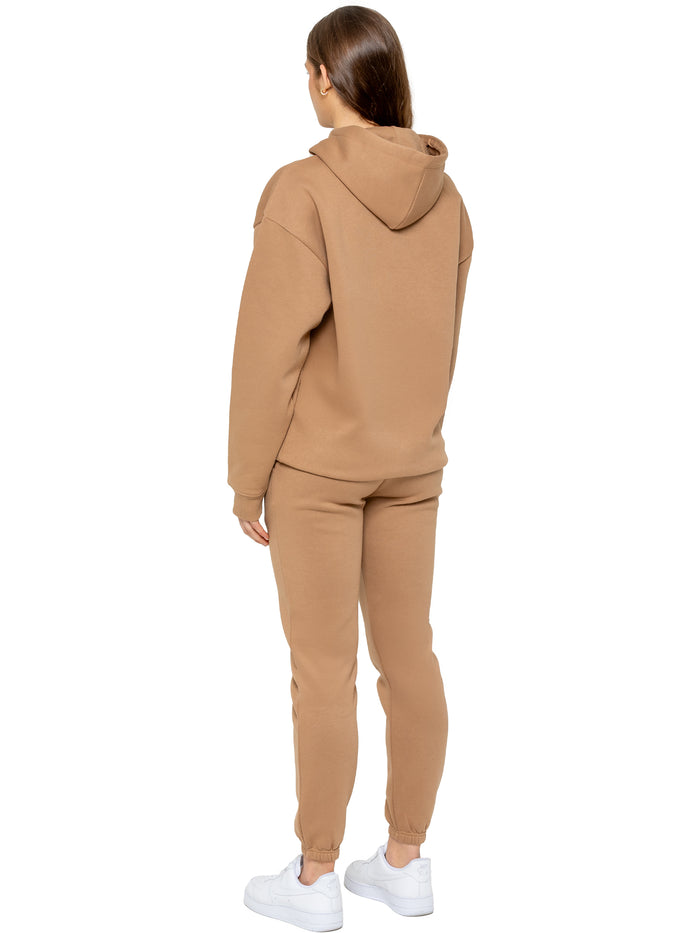 Enzo Jeans Essential Oversized Hoodie And Jogger Set - Camel