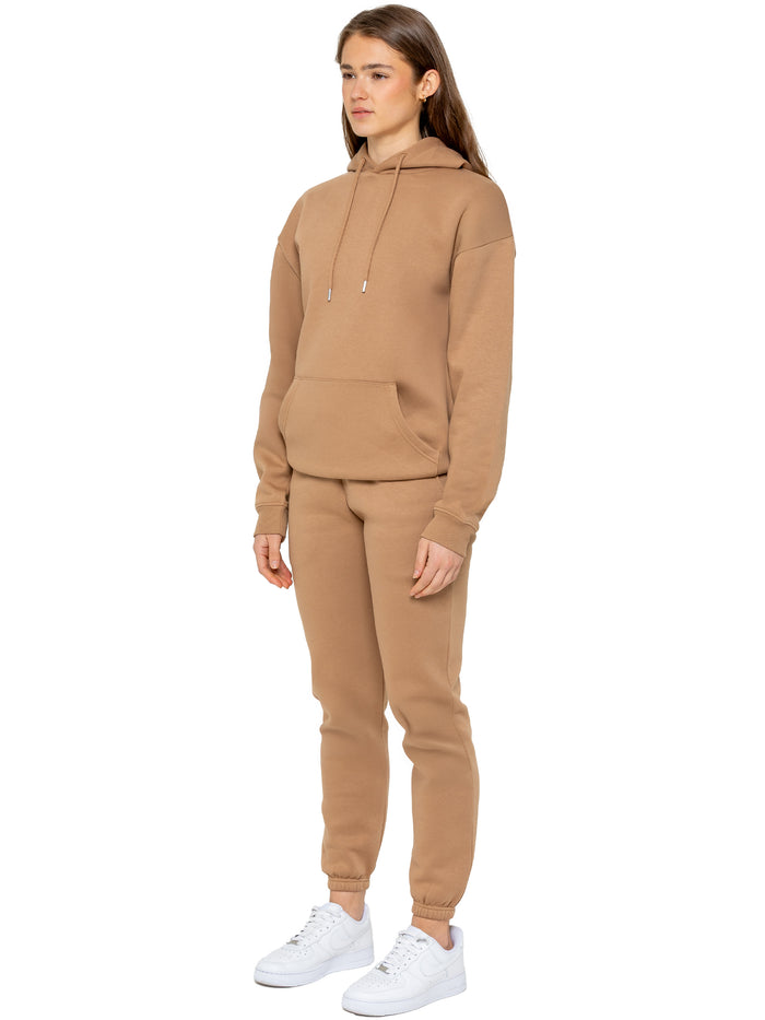 Enzo Jeans Essential Oversized Hoodie And Jogger Set - Camel