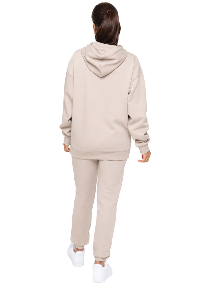 Enzo Jeans Essential Oversized Hoodie And Jogger Set - Oatmeal