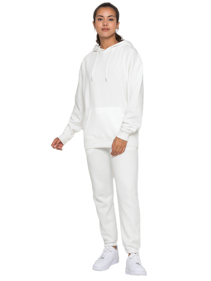 Enzo Jeans Essential Oversized Hoodie And Jogger Set - Off White