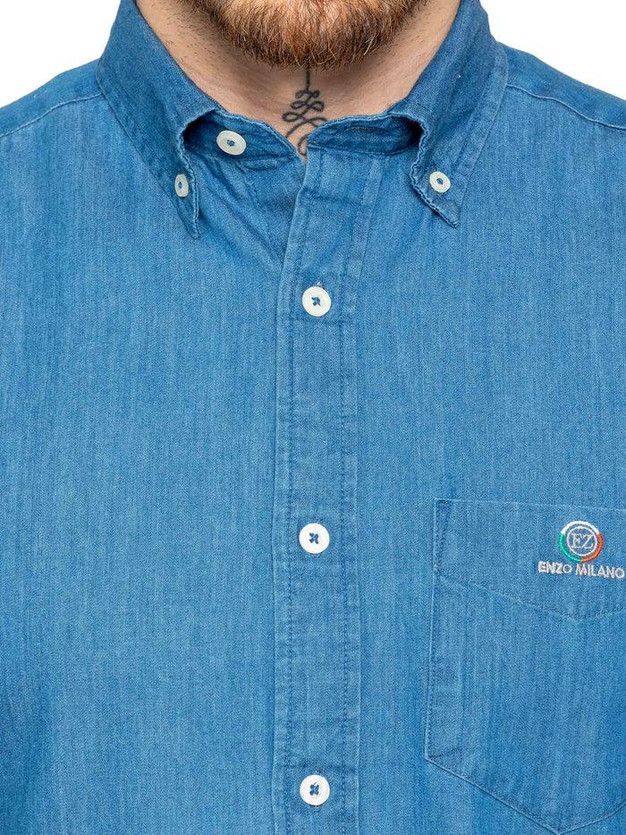 Enzo Jeans Grayson Classic Fit Shirt - Light Blue Denim