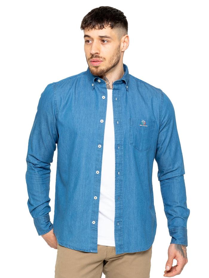 Enzo Jeans Grayson Classic Fit Shirt - Light Blue Denim