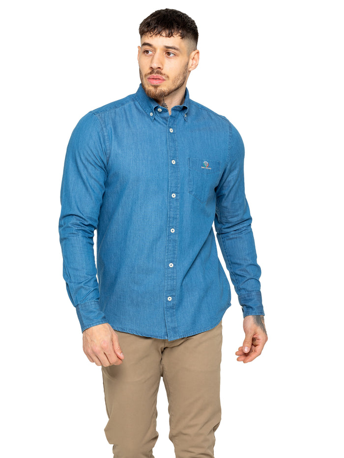 Enzo Jeans Grayson Classic Fit Shirt - Light Blue Denim