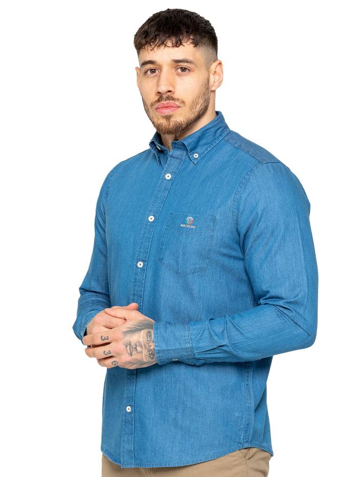 enzo jeans Grayson Classic Fit Shirt - Light Blue Denim
