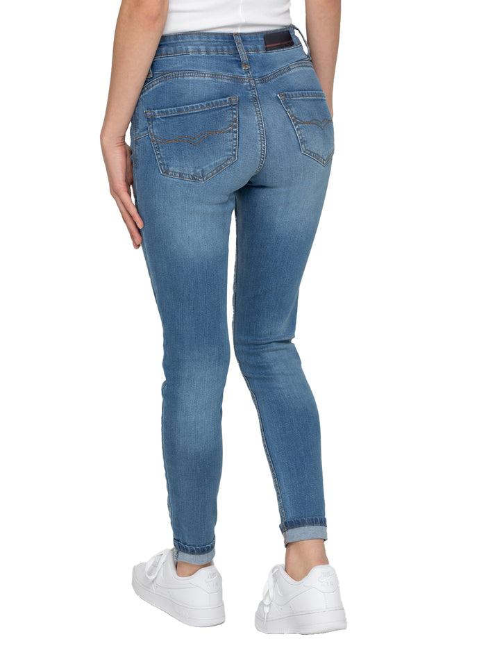 Enzo Jeans Hailey Bum Sculpt Skinny Jeans - Light Blue