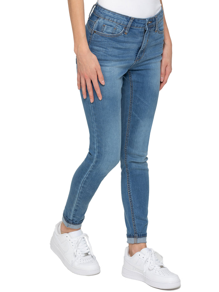 Enzo Jeans Hailey Bum Sculpt Skinny Jeans - Light Blue