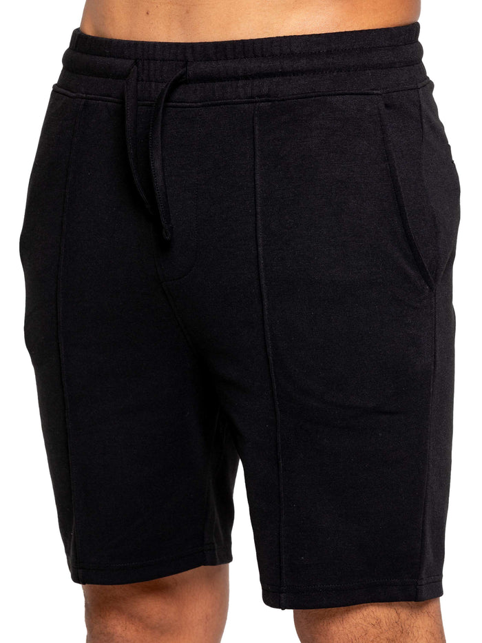 Enzo Jeans Karson Cotton Zip Polo Shirt And Shorts Set - Black