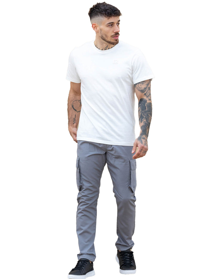 Enzo Jeans Leonardo Tech Utility Cargo Pants - Light Grey