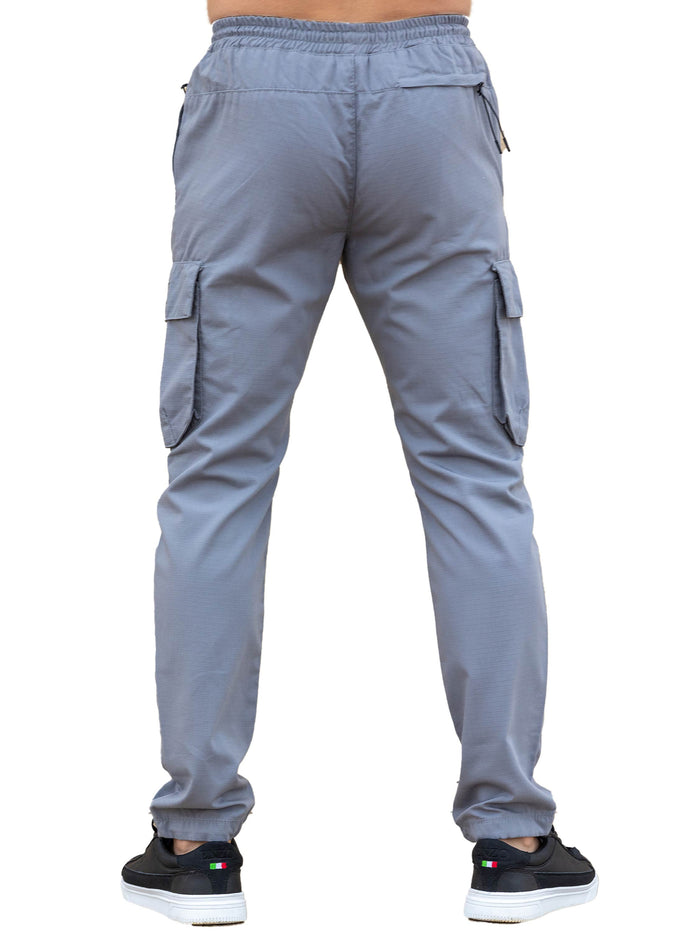 Enzo Jeans Leonardo Tech Utility Cargo Pants - Light Grey