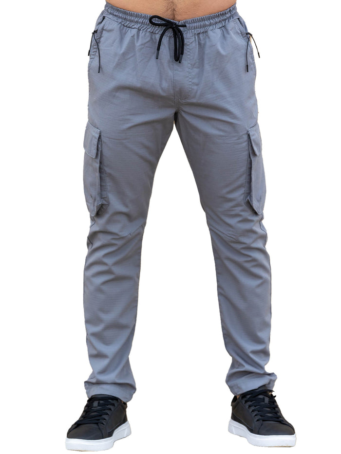 enzo jeans Leonardo Tech Utility Cargo Pants - Light Grey