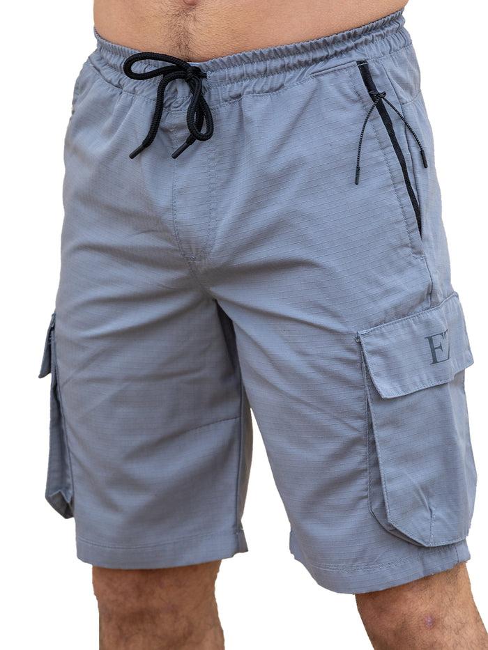 enzo jeans Leonardo Technical Cargo Shorts - Light Grey