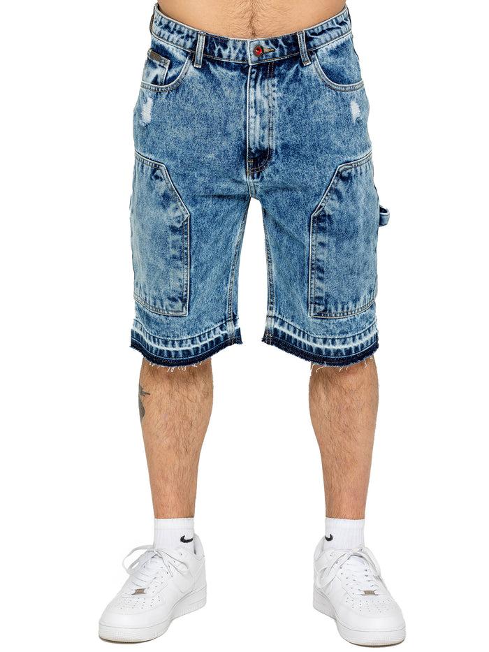 Enzo Jeans Luciano Carpenter Denim Shorts - Light Blue