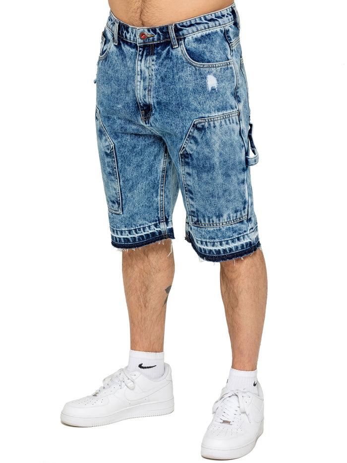 enzo jeans Luciano Carpenter Denim Shorts - Light Blue