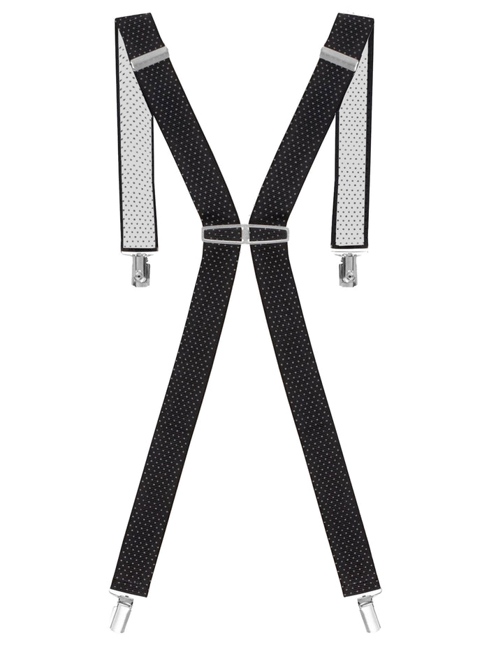 enzo jeans Men's Elasticated Braces - Black Polka Dot