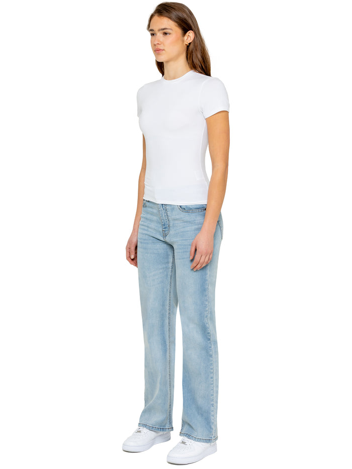 Enzo Jeans Mila High Rise Wide Leg Jeans - Bleach Wash