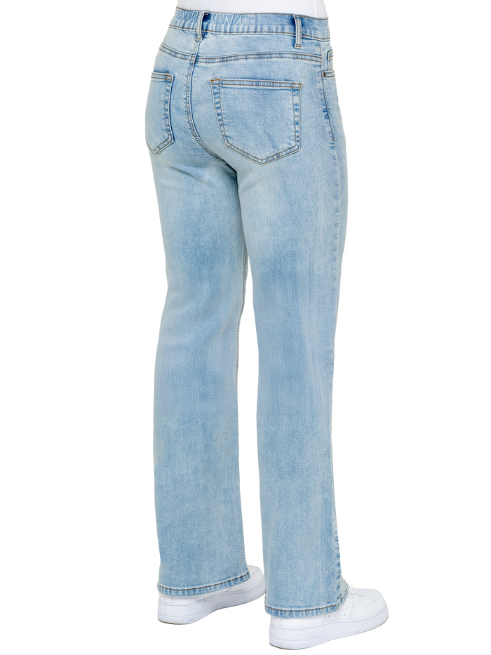 Enzo Jeans Mila High Rise Wide Leg Jeans - Bleach Wash