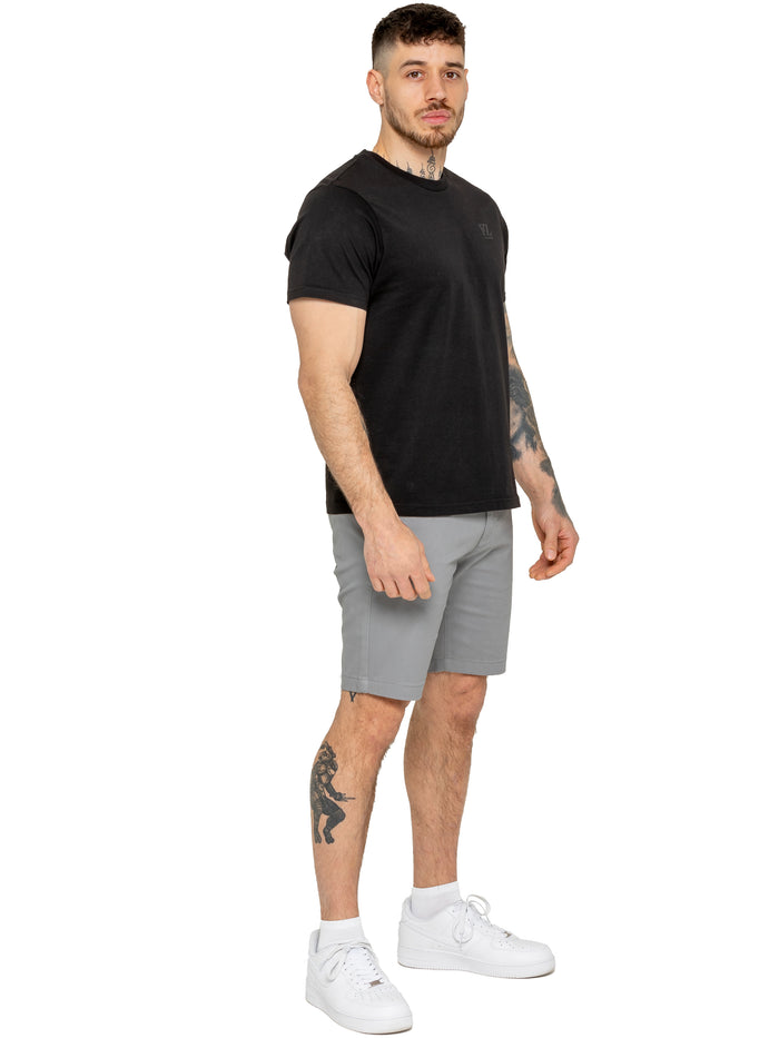 Enzo Jeans Miles Regular Fit Chino Shorts - Light Grey