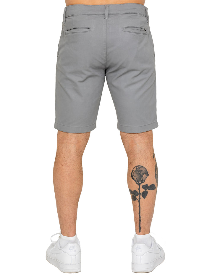Enzo Jeans Miles Regular Fit Chino Shorts - Light Grey