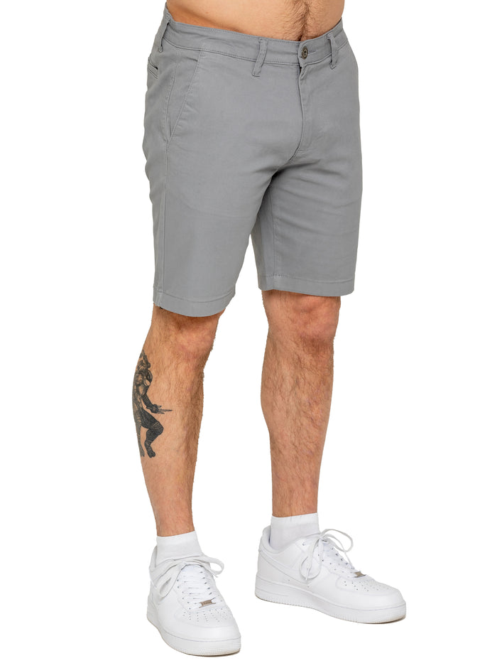 Enzo Jeans Miles Regular Fit Chino Shorts - Light Grey