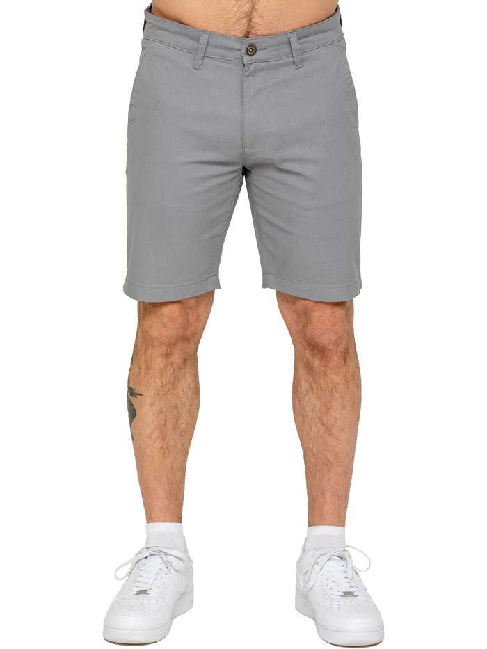 enzo jeans Miles Regular Fit Chino Shorts - Light Grey