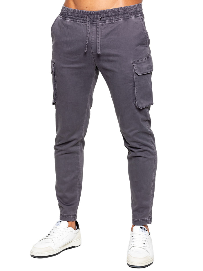 Enzo Jeans Nova Dye Cargo Jacket And Pants Set - Grey