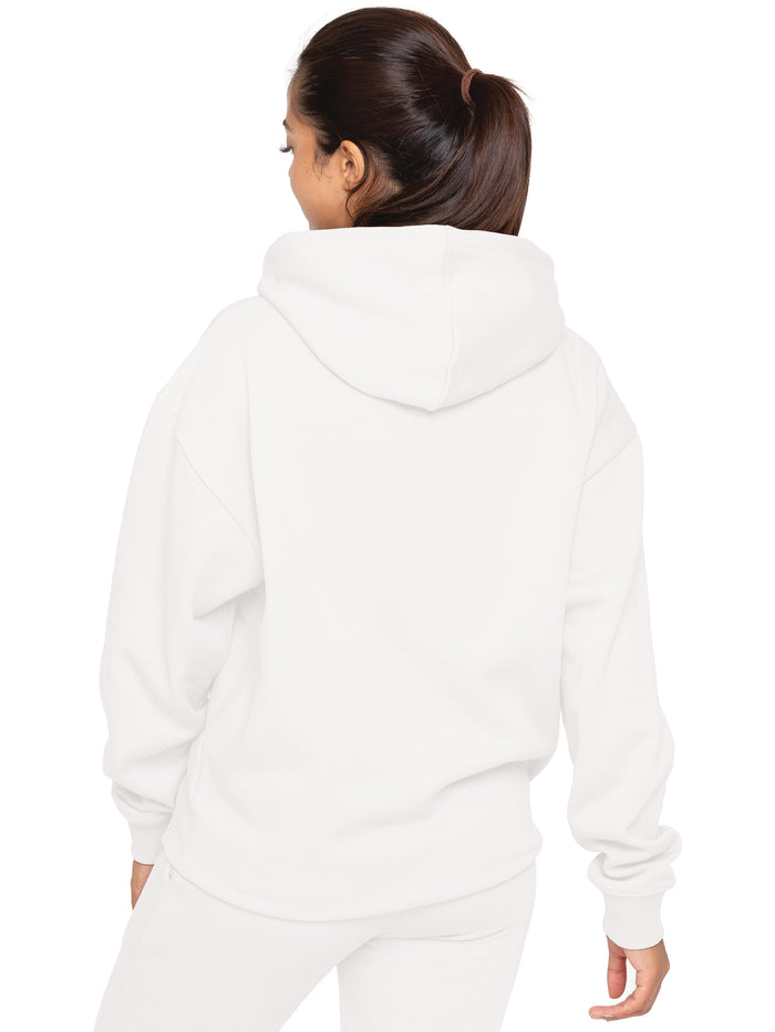 Enzo Jeans Oversized Essential Zip Hoodie - Off White