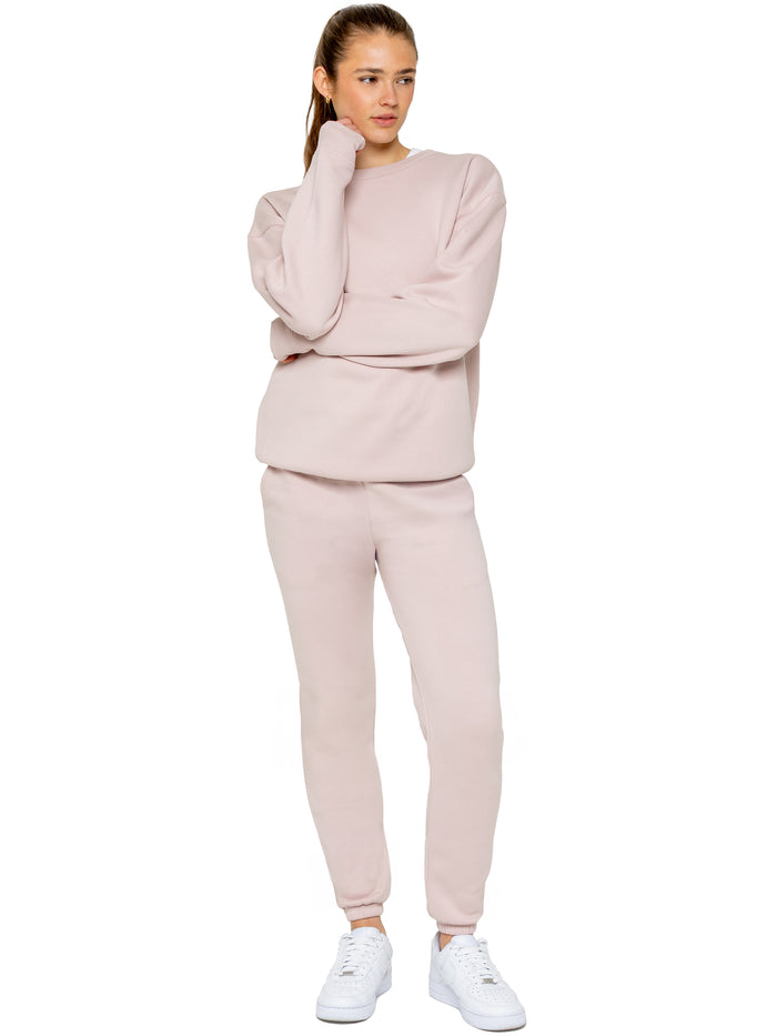 enzo jeans Oversized Sweatshirt and Jogger Set - Baby Pink