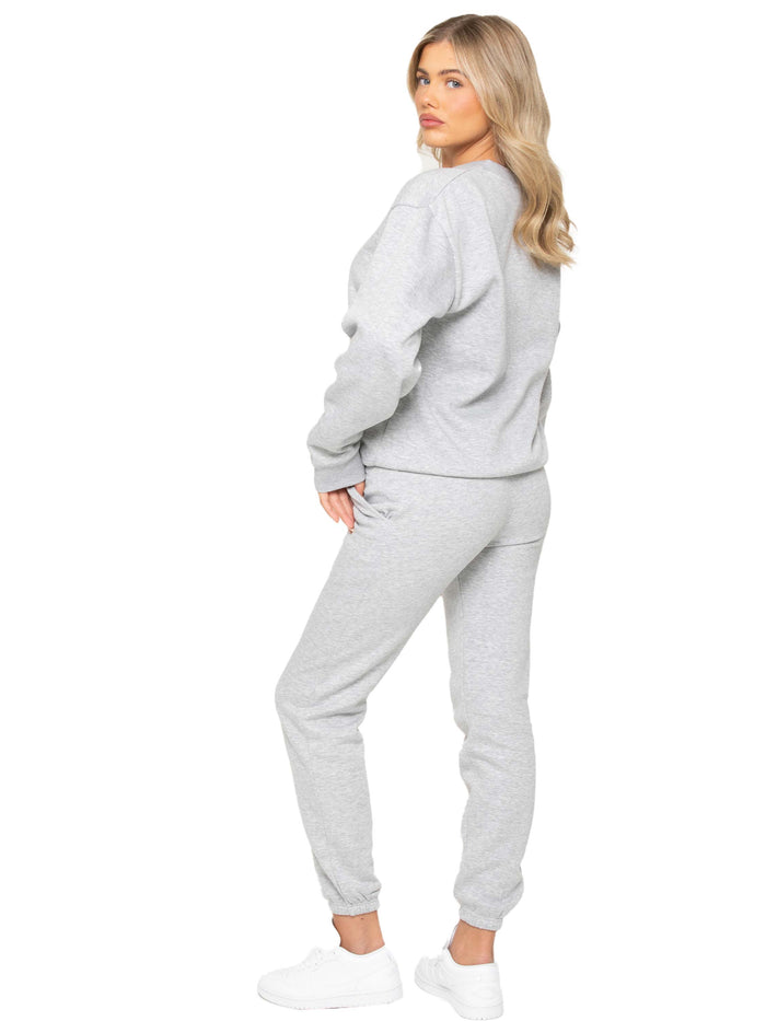 Enzo Jeans Oversized Sweatshirt And Jogger Set - Grey