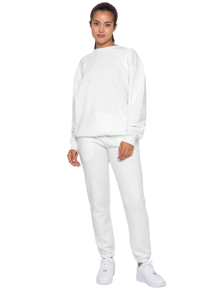 Enzo Jeans Oversized Sweatshirt And Jogger Set - Off White