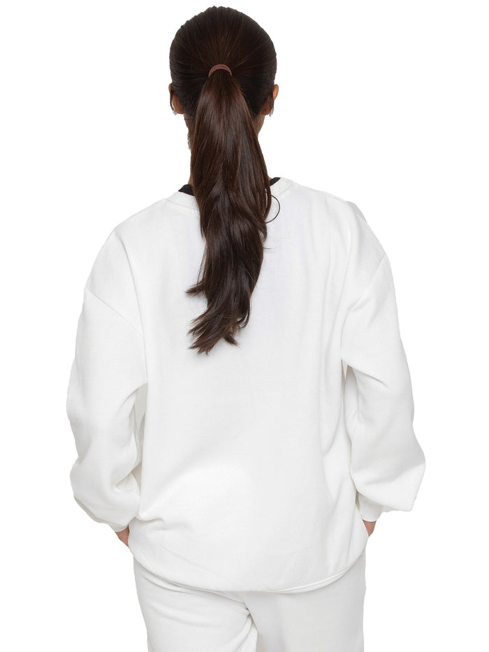 Enzo Jeans Oversized Sweatshirt And Jogger Set - Off White