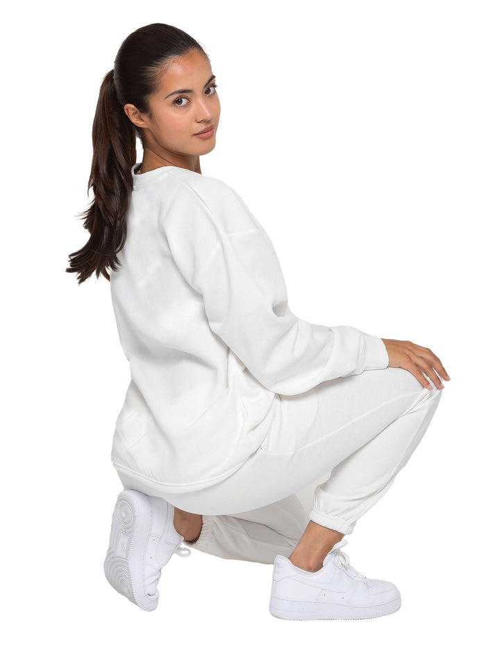 enzo jeans Oversized Sweatshirt and Jogger Set - Off White