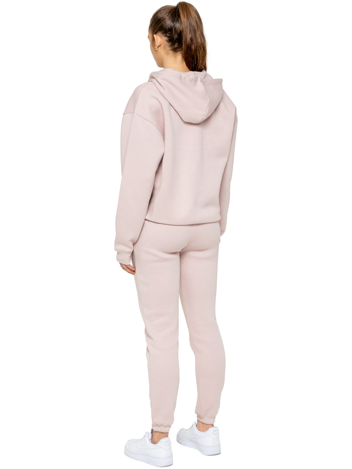 Enzo Jeans Oversized Zip Hoodie And Jogger Set - Baby Pink