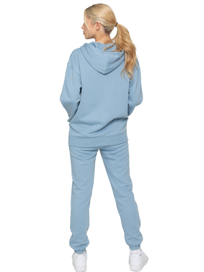 Enzo Jeans Oversized Zip Hoodie And Jogger Set - Blue