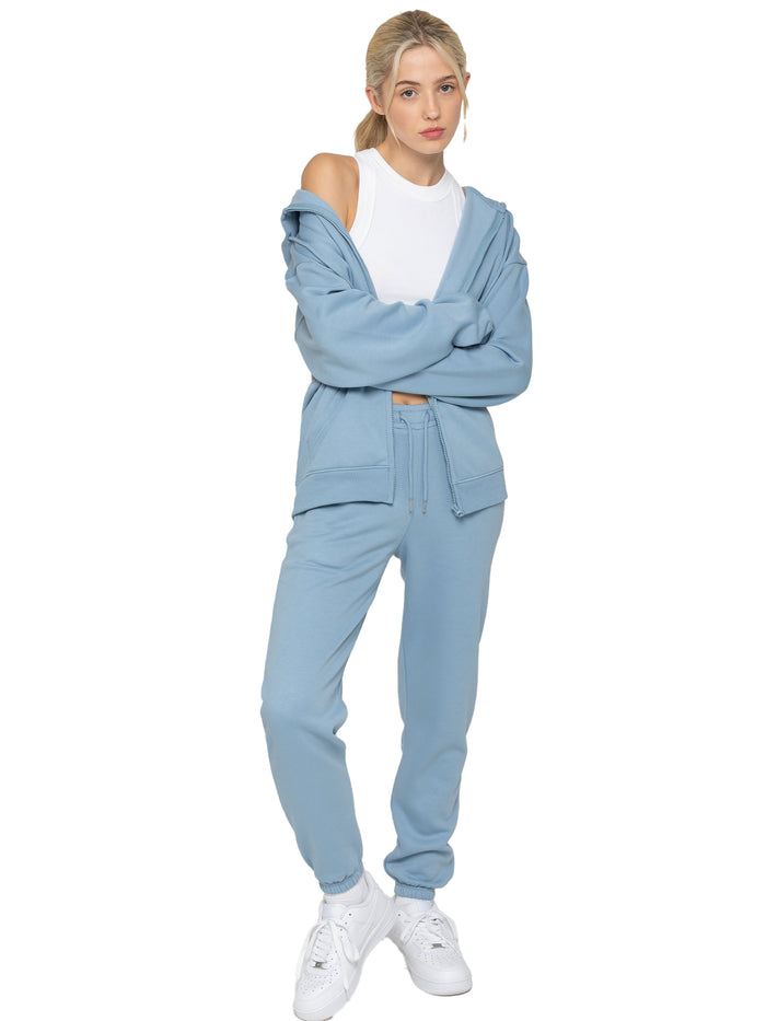 enzo jeans Oversized Zip Hoodie and Jogger Set - Blue