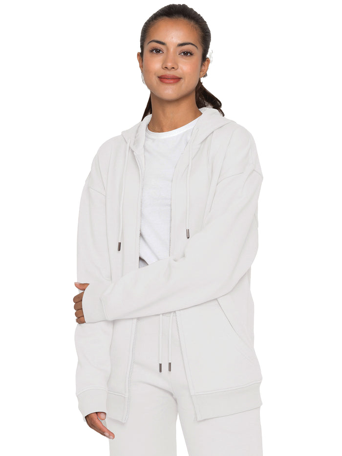 Enzo Jeans Oversized Zip Hoodie And Jogger Set - Off White