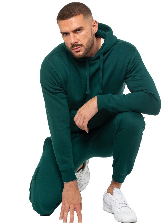 Enzo Jeans Pullover Hoodie And Cargo Joggers Set - Green