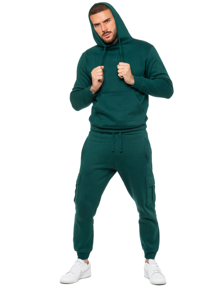 enzo jeans Pullover Hoodie and Cargo Joggers Set - Green