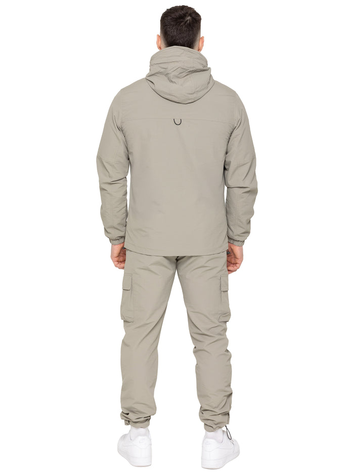 Enzo Jeans Samuele Crinkle Jacket And Cargo Pants Set- Olive