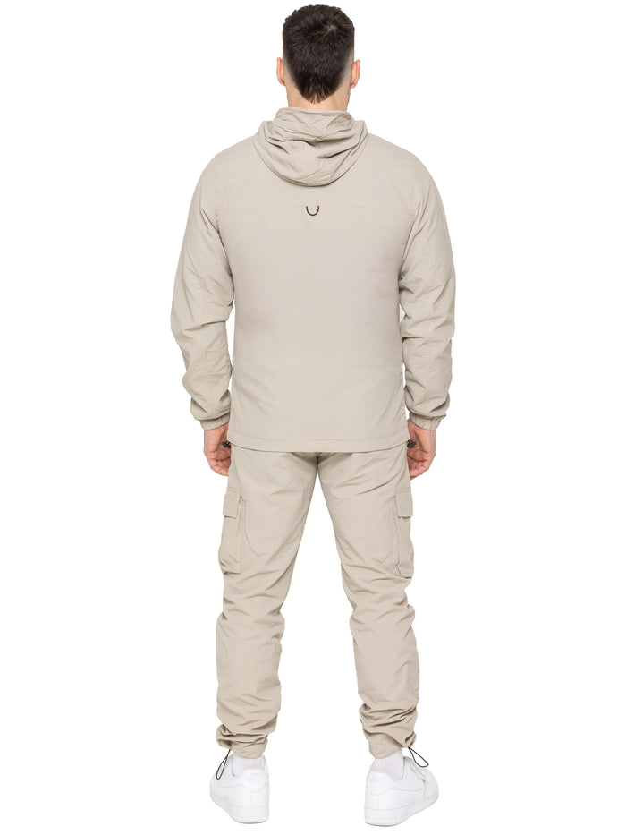 Enzo Jeans Samuele Crinkle Jacket And Cargo Pants Set - Stone