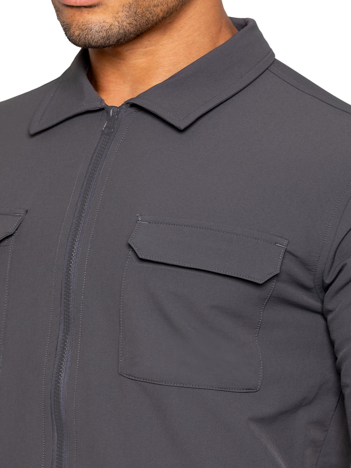 Enzo Jeans Santiago Stretch Cargo Jacket And Pants Set - Grey